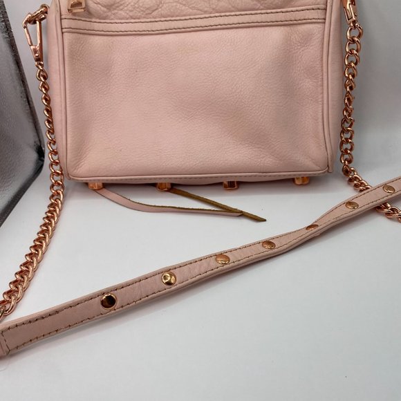 Rebecca Minkoff Mini Mac Crossbody Purse in Pink with Rose Gold Hardware - Picture 14 of 15